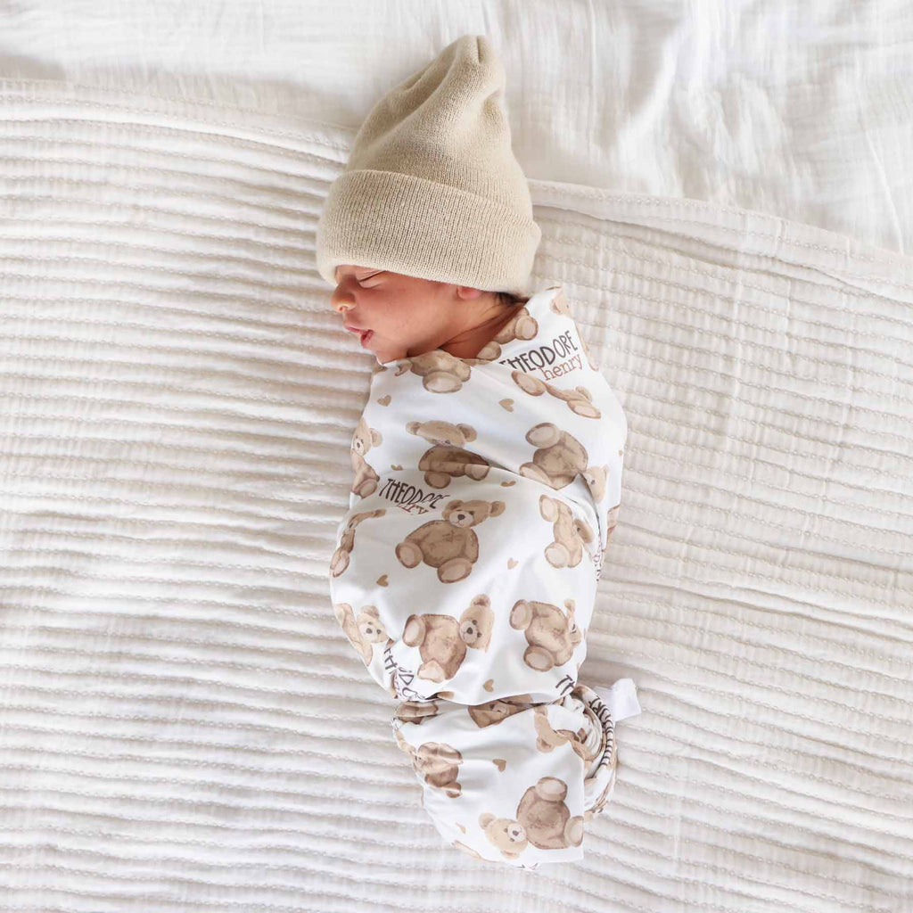 Beary Sweet Personalized Swaddle Blanket