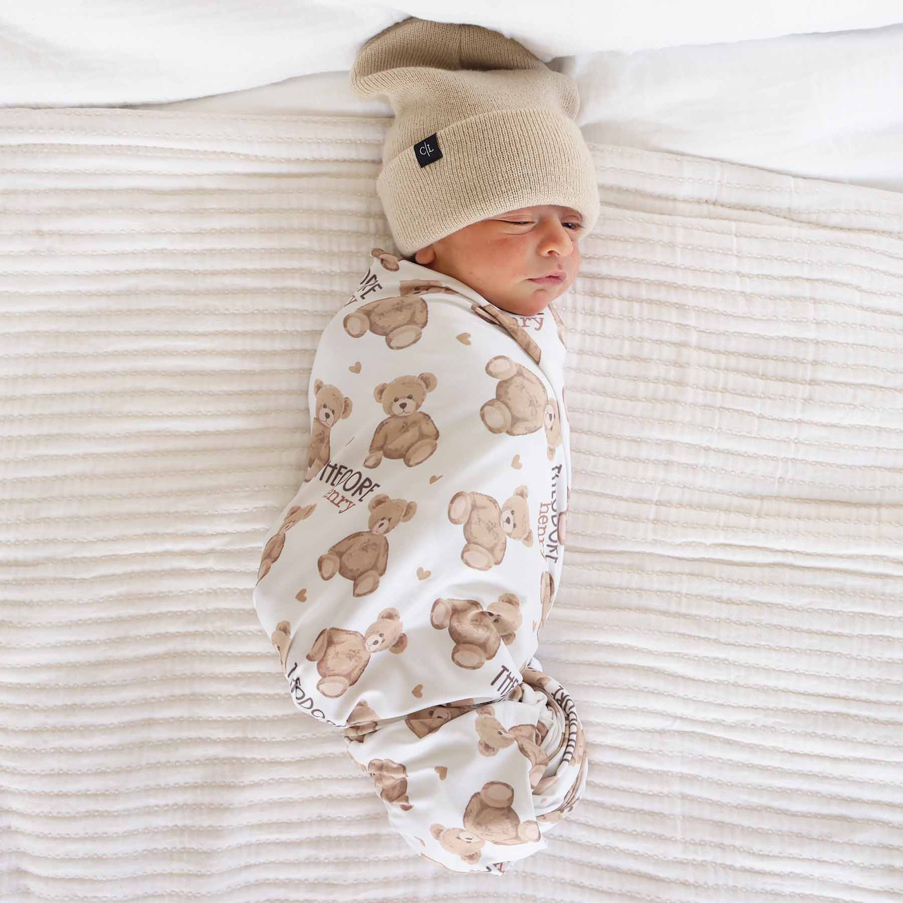 Beary Sweet Personalized Swaddle Blanket