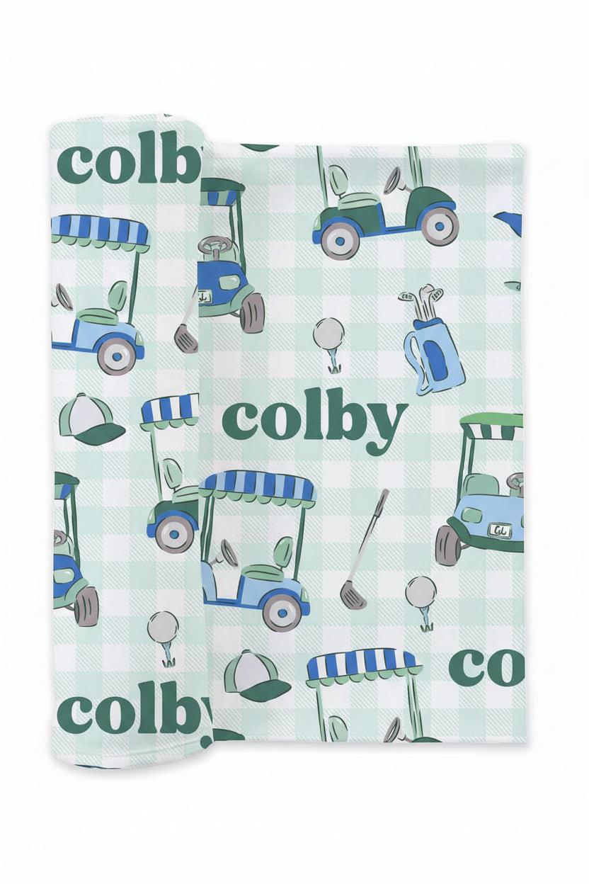 Birdie Babes Personalized Swaddle Blanket | Green