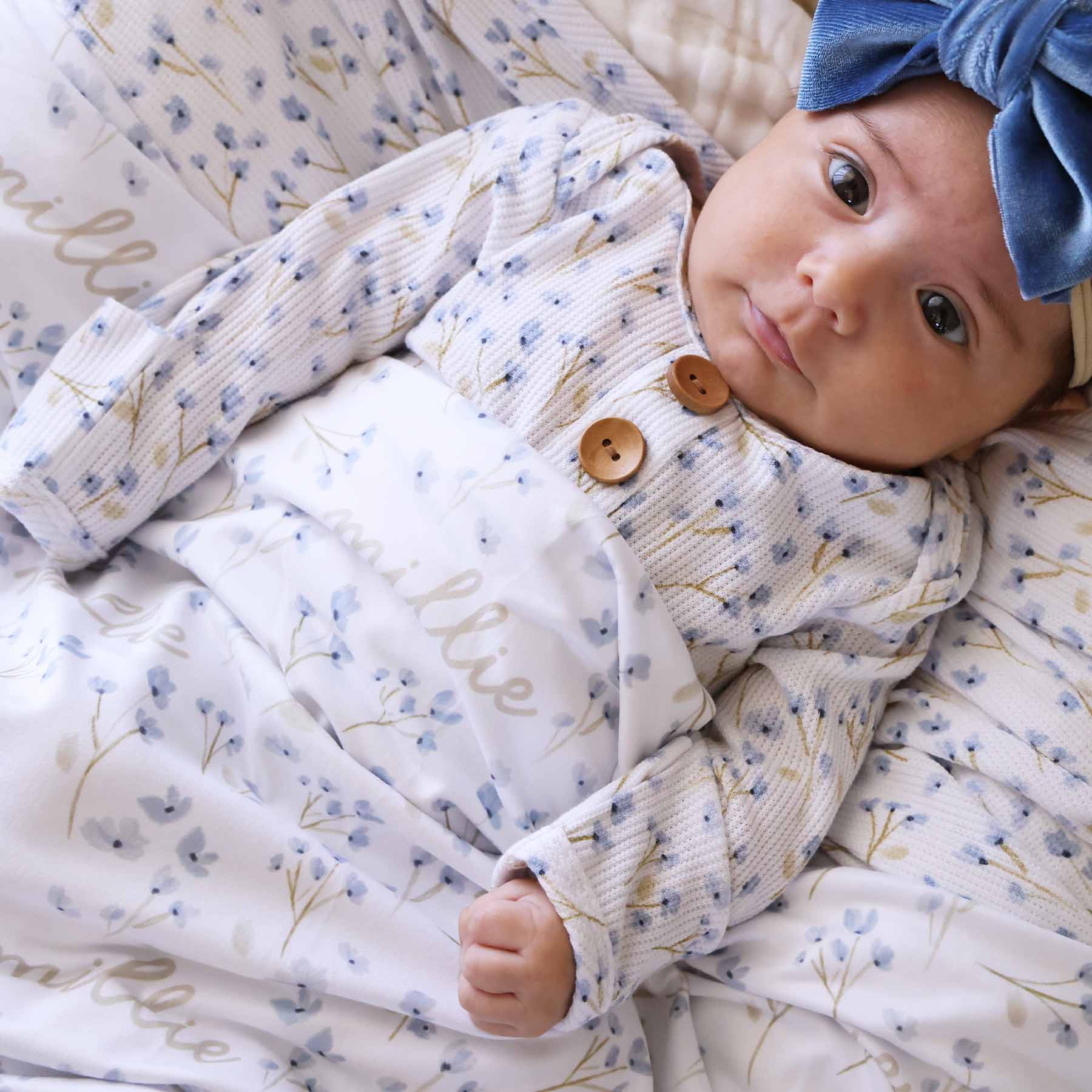 Blake's Blooms Personalized Swaddle Blanket