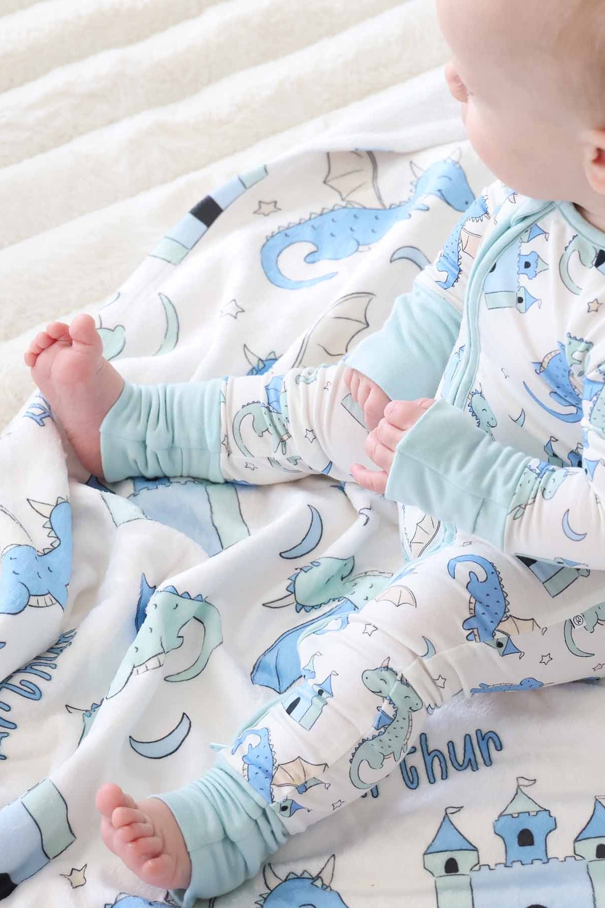 Dragon Adventure Convertible Zip Romper | Blue