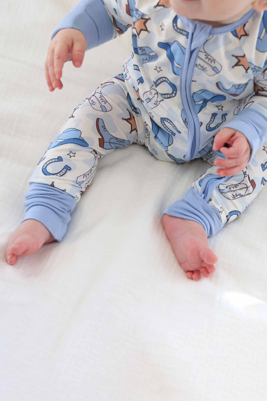 Rodeo Dreams Convertible Zip Romper | Blue