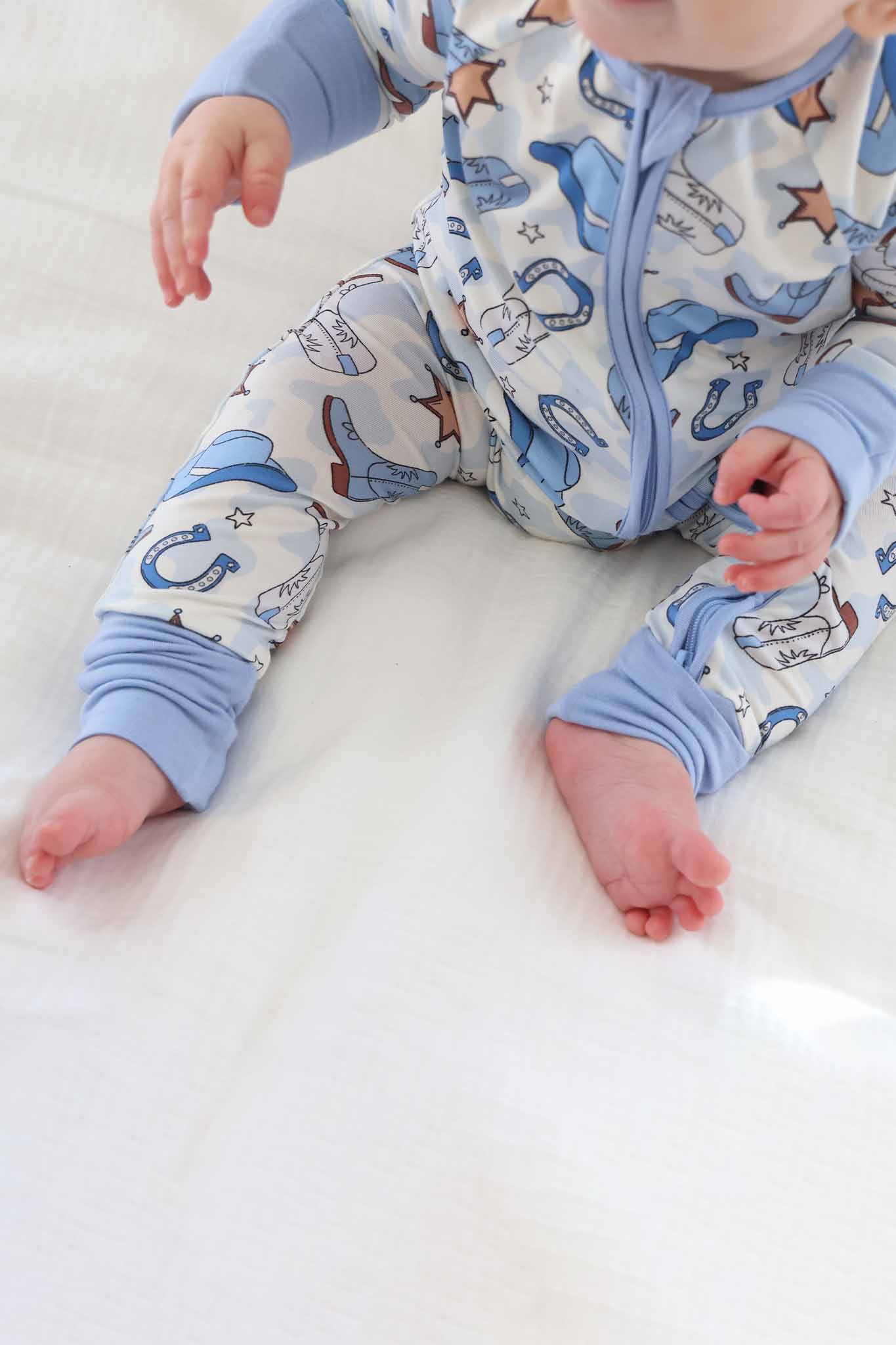 Rodeo Dreams Convertible Zip Romper | Blue