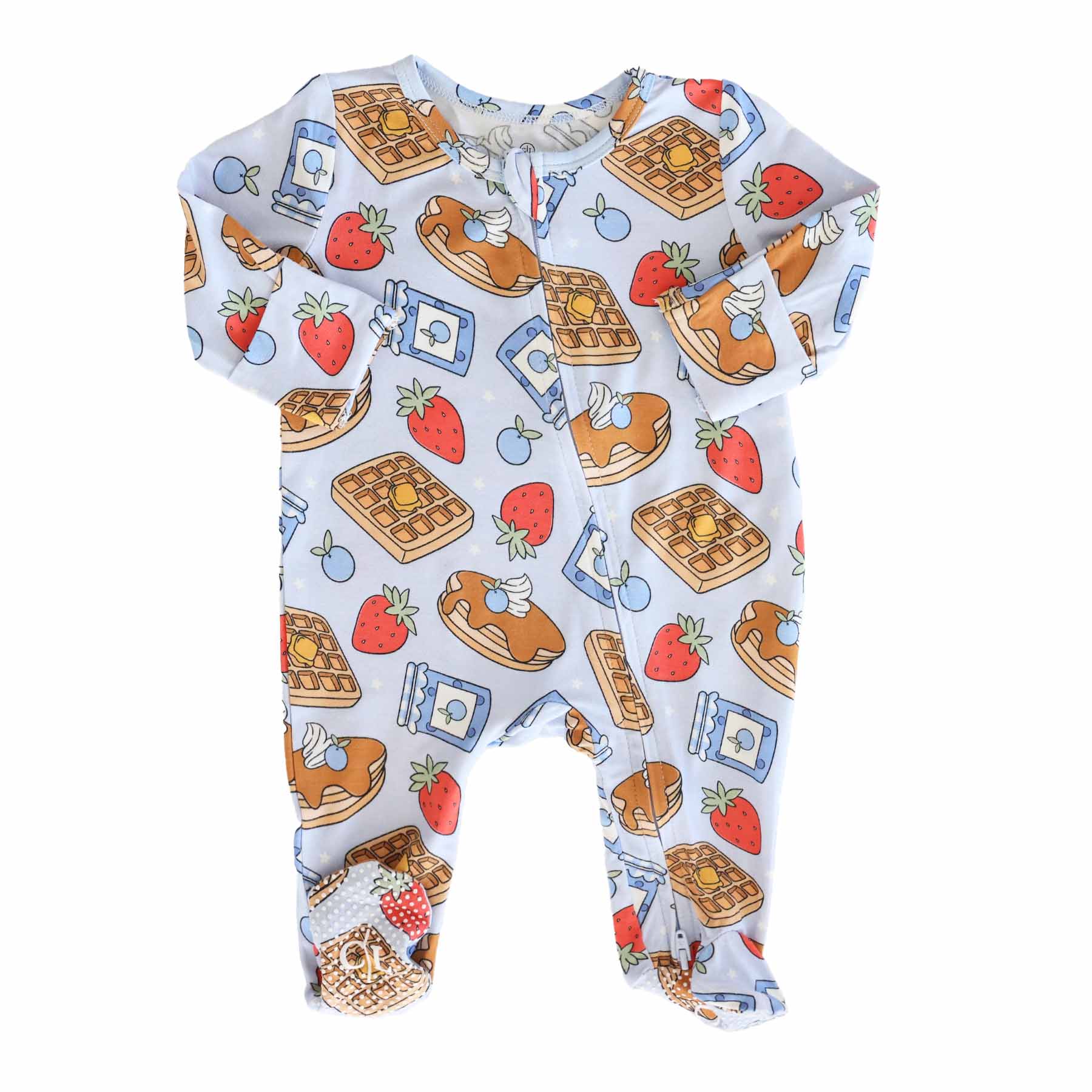 Sweet Stacks Zipper Footie | Blue