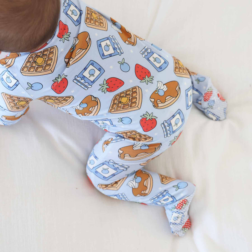 Sweet Stacks Zipper Footie | Blue