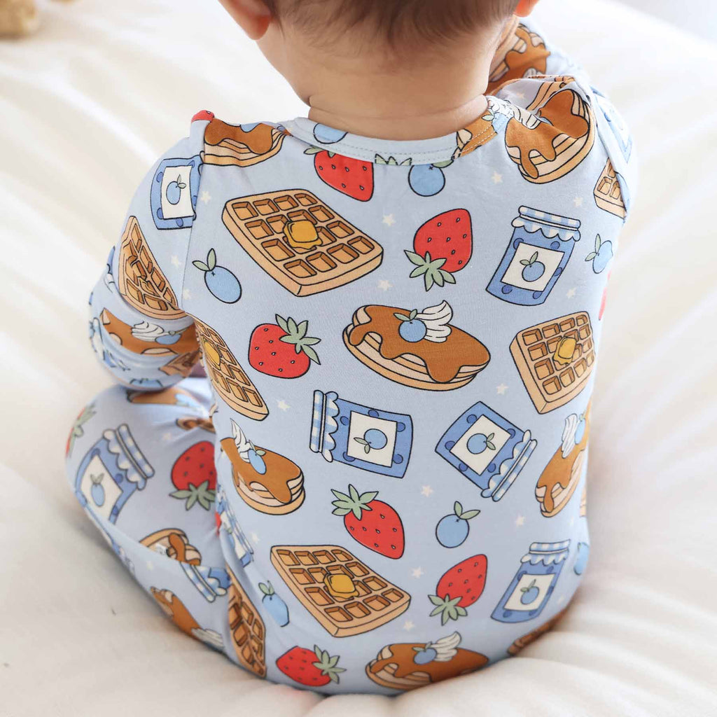 Sweet Stacks Zipper Footie | Blue