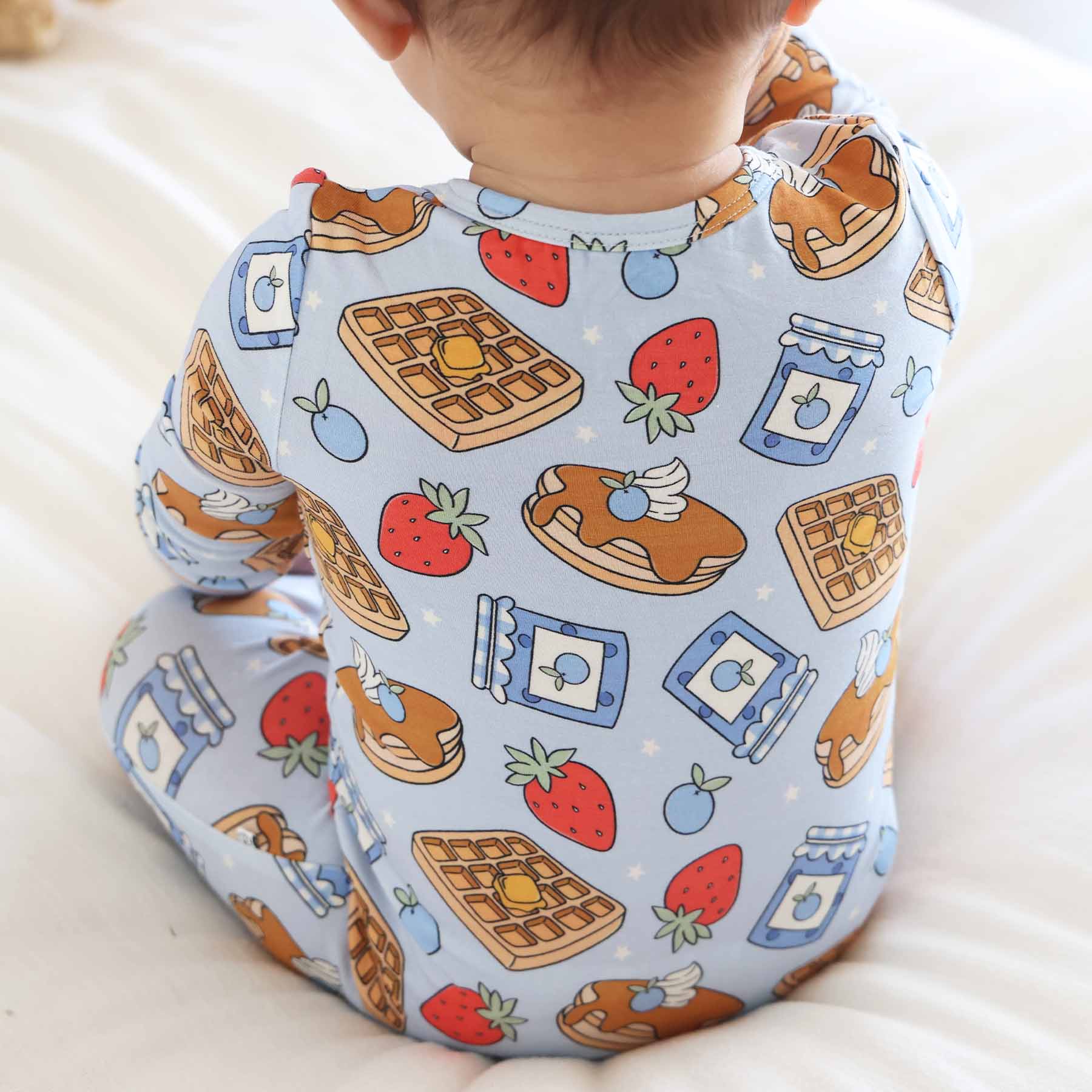 Sweet Stacks Zipper Footie | Blue