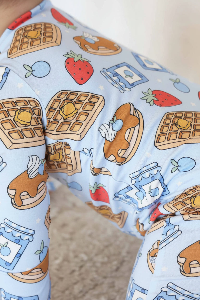 Sweet Stacks Zipper Footie | Blue