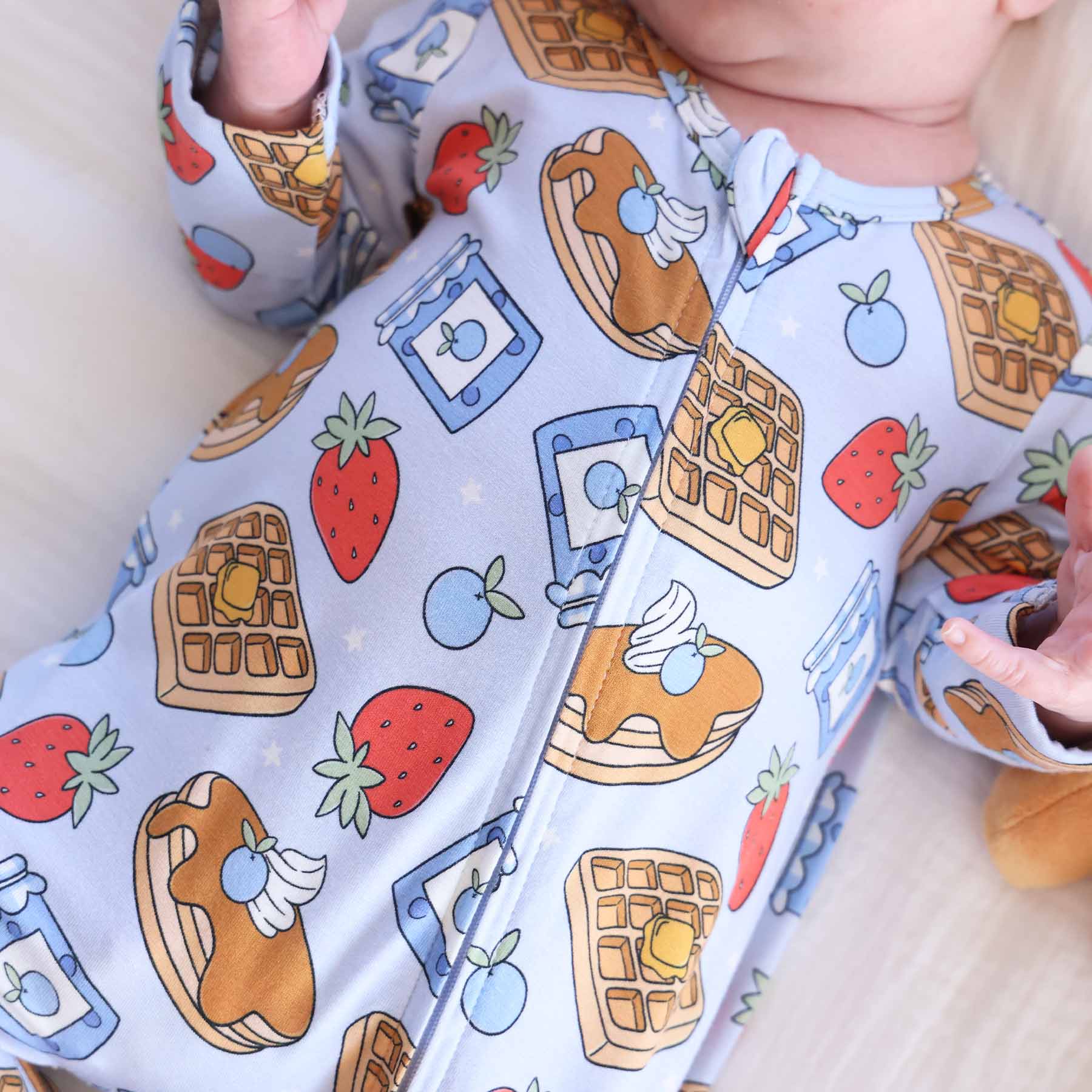 Sweet Stacks Zipper Footie | Blue