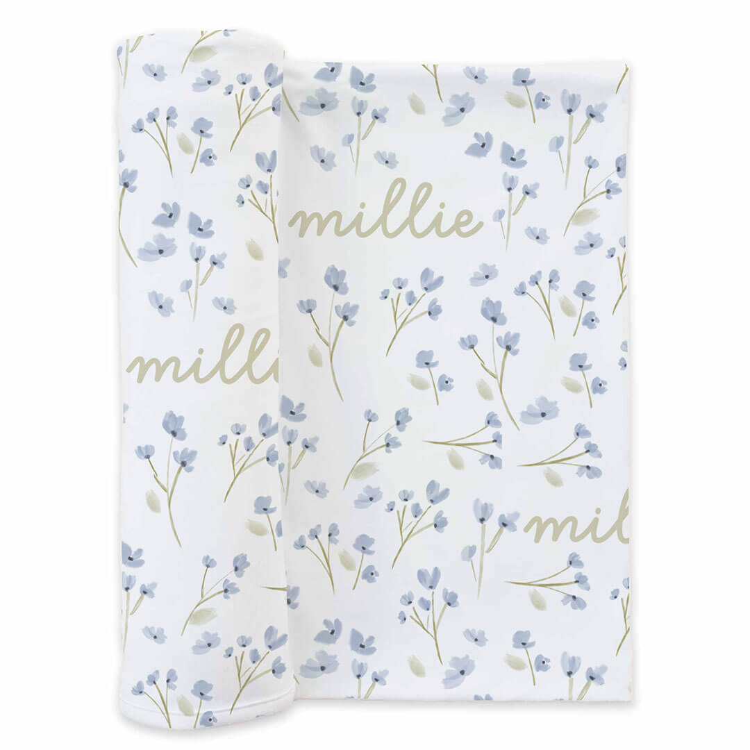 Blake's Blooms Personalized Swaddle Blanket