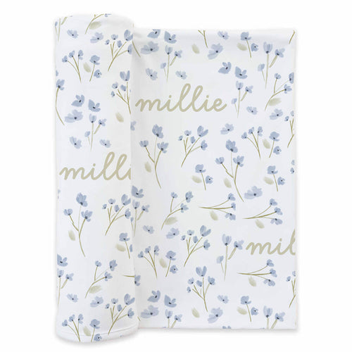 Blake's Blooms Personalized Swaddle Blanket