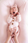 Solid Blush Bamboo Baby Knot Gown & Hat