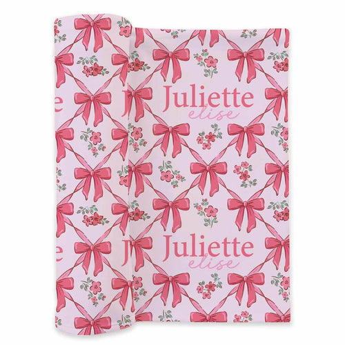 Bow Besties Personalized Swaddle Blanket