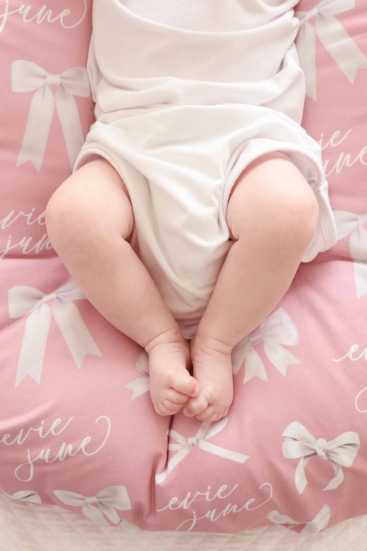 Bow Personalized Baby Name Swaddle Blanket
