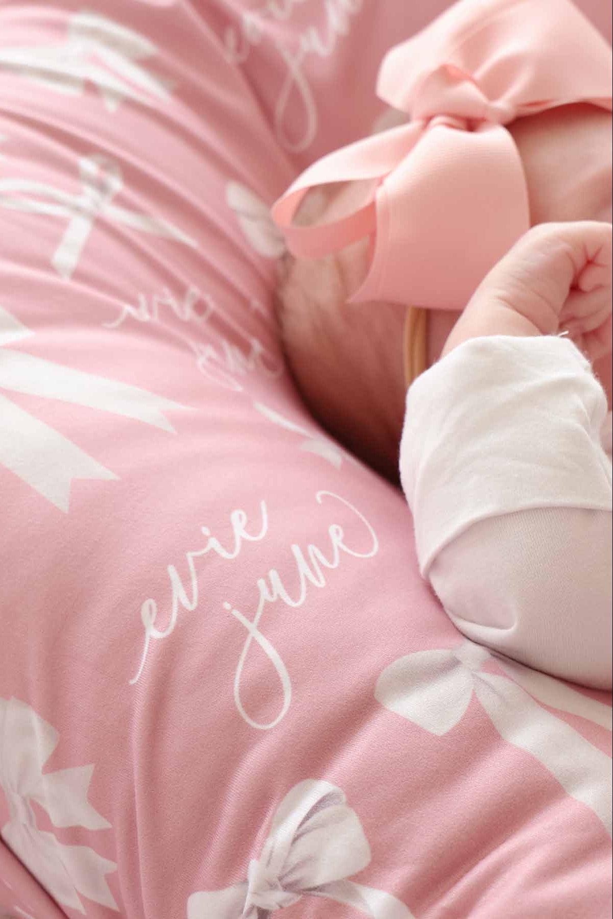 Bow Personalized Baby Name Swaddle Blanket