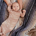 Solid Camel Personalized Newborn Baby Knot Gown
