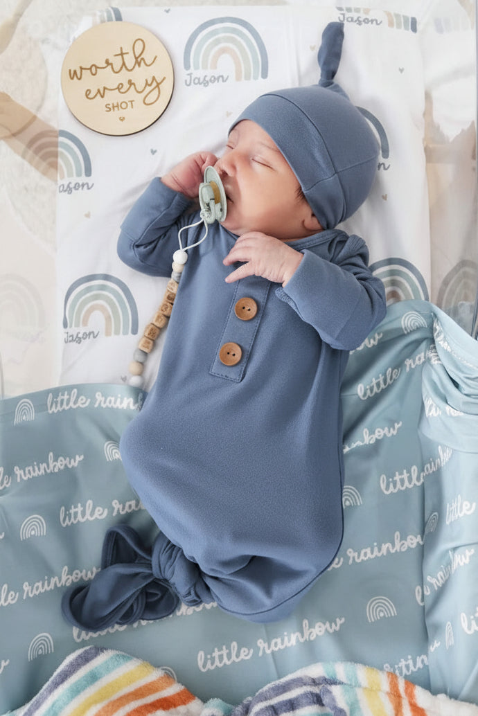 Boy Rainbow Personalized Baby Name Swaddle