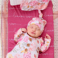 Personalized Fuchsia Baby Name Swaddle Blanket - Script