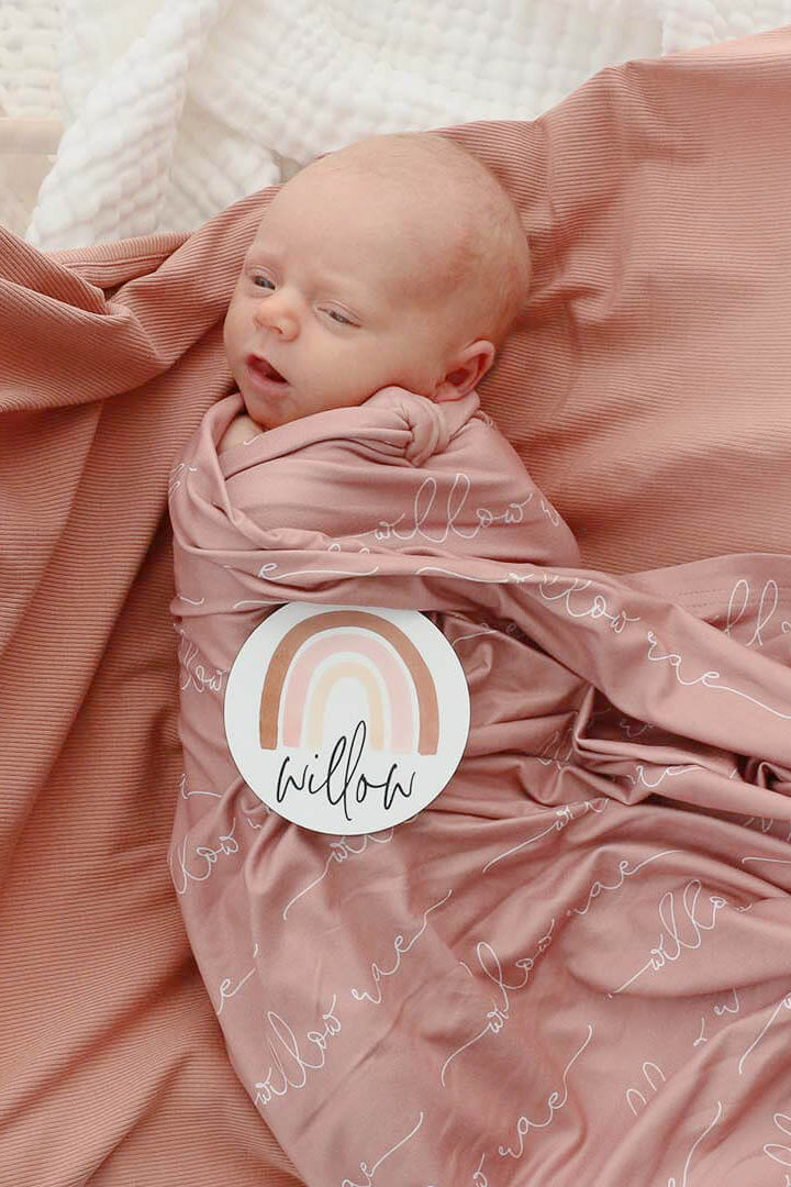 Personalized Baby Name Swaddle Blanket | Dusty Hues