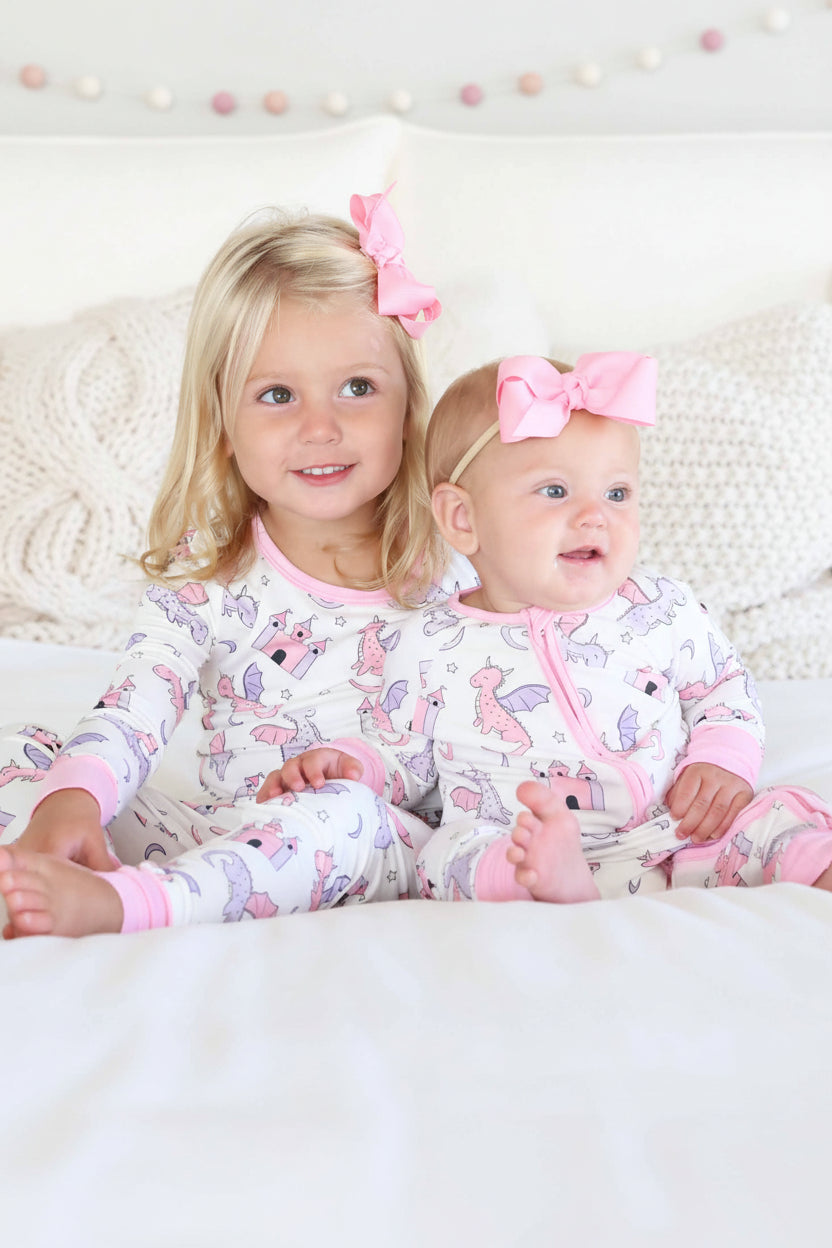 Dragon Adventure Convertible Zip Romper | Pink