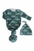 Personalized Font Duo Newborn Baby Knot Gown | Best Selling Neutrals