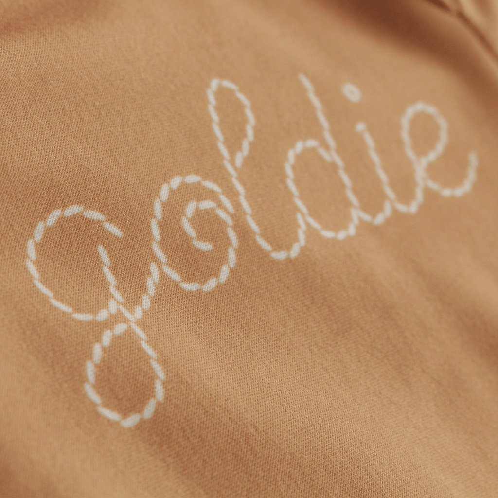 Personalized Stitched Newborn Baby Knot Gown | Warm Neutrals