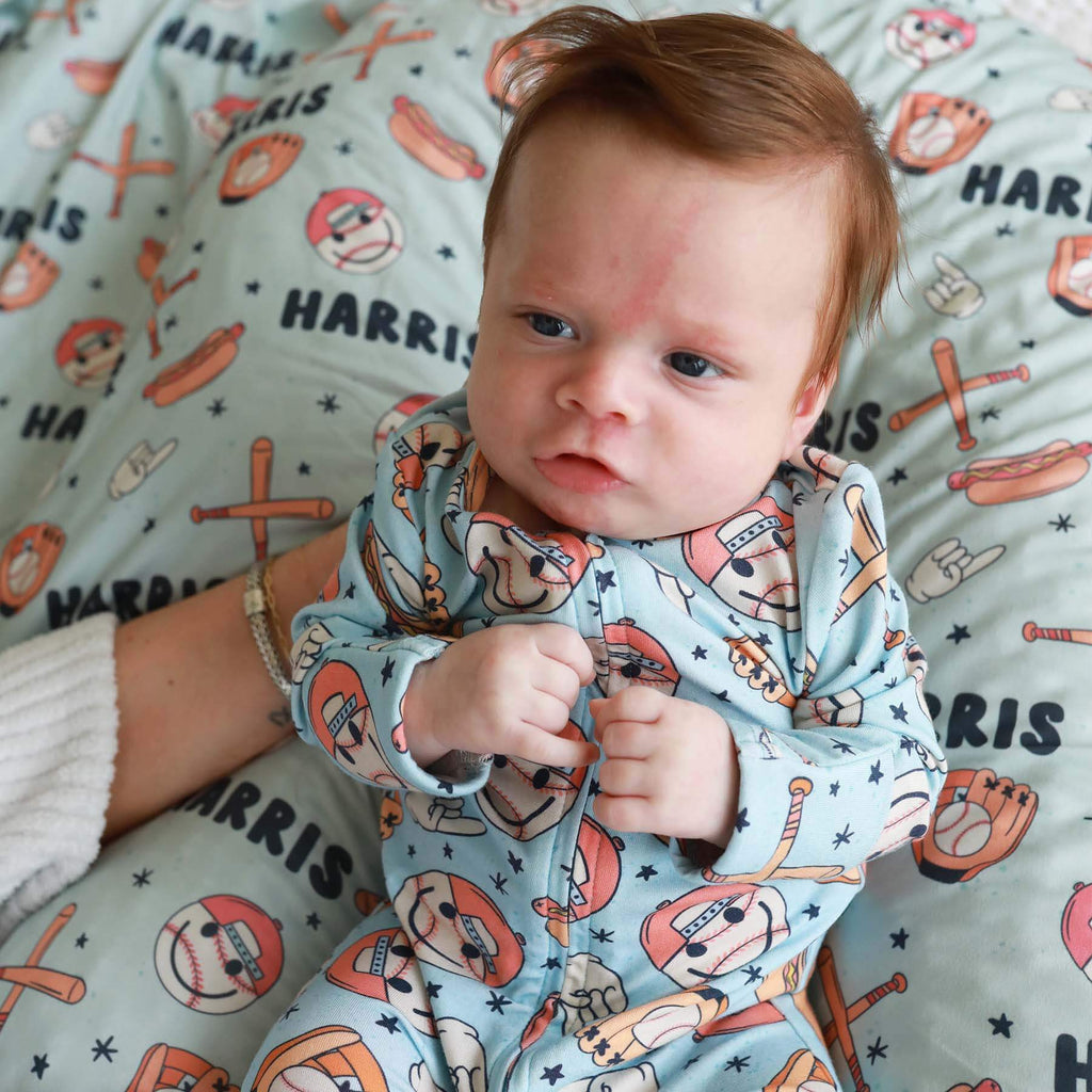Home Run Personalized Swaddle Blanket