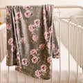 Saylor's Sage & Blush Floral Personalized Baby Name Swaddle