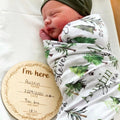 Woodland Trees Personalized Baby Name Swaddle Blanket