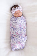 Leighton's Lavender Personalized Swaddle Blanket
