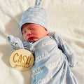 Solid Pacific Personalized Newborn Baby Knot Gown
