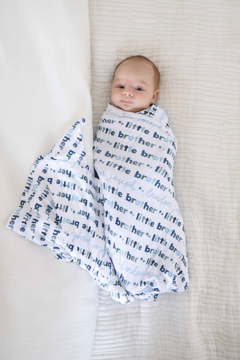 Personalized Swaddle Blanket | Little Sibling