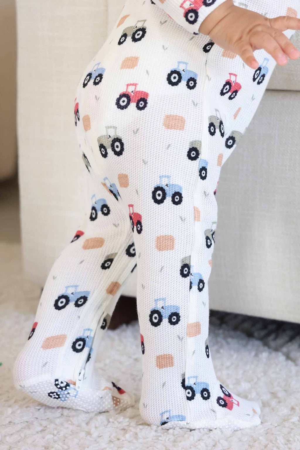 Little Farmer Bamboo Waffle Zipper Footie