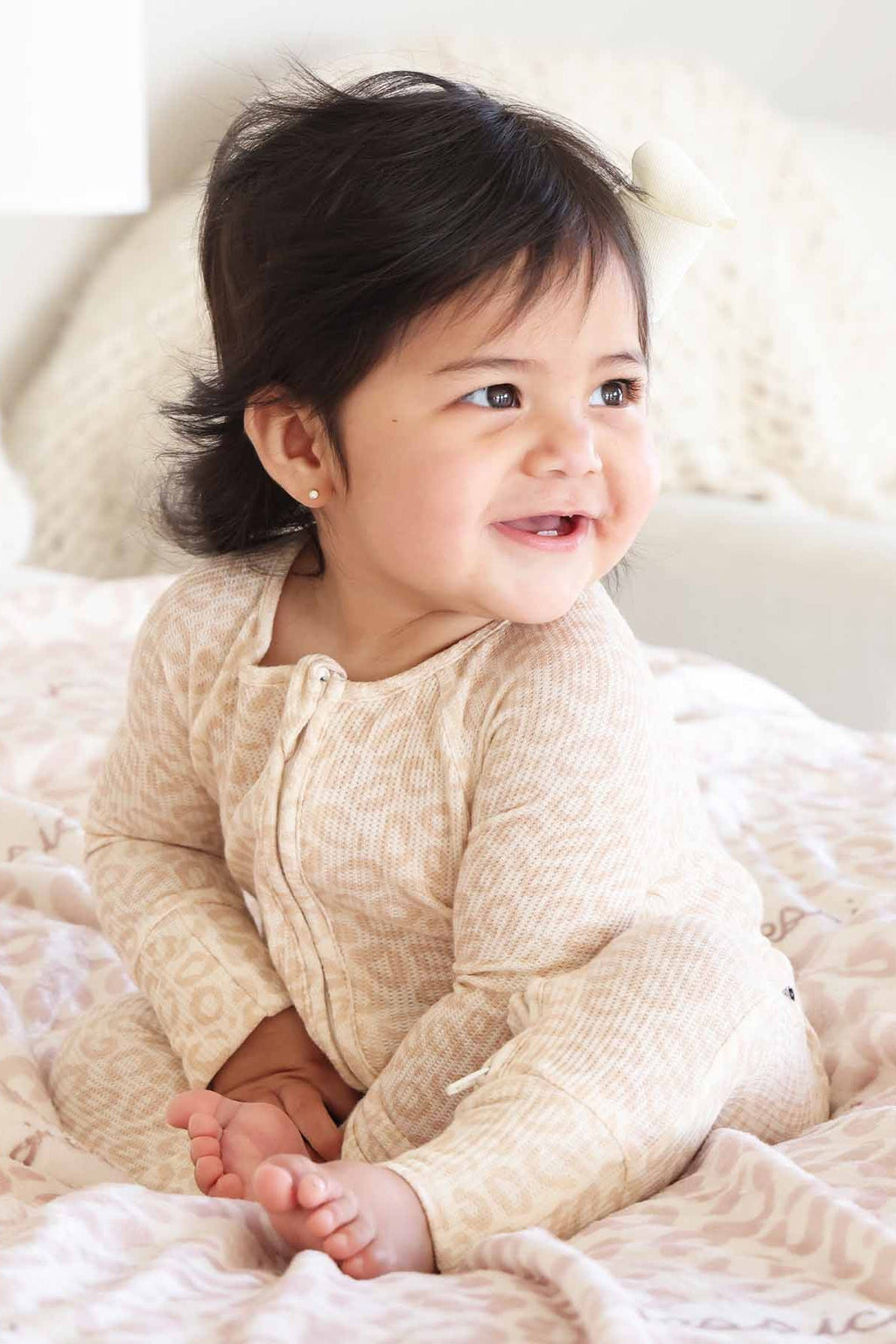 Lovely Leopard Bamboo Waffle Convertible Zip Romper
