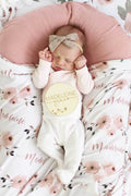 Millie's Dusty Rose Garden Personalized Baby Name Swaddle Blanket