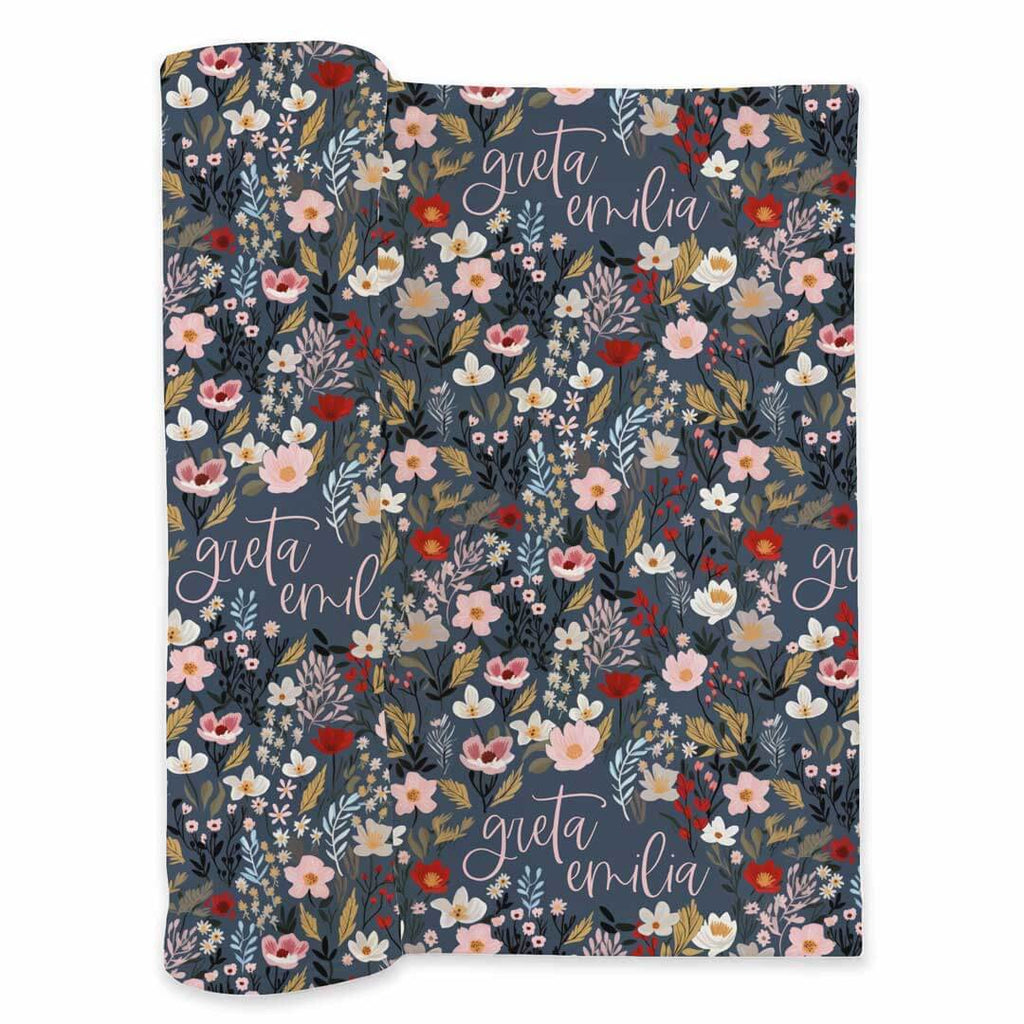 Midnight Meadow Personalized Swaddle Blanket
