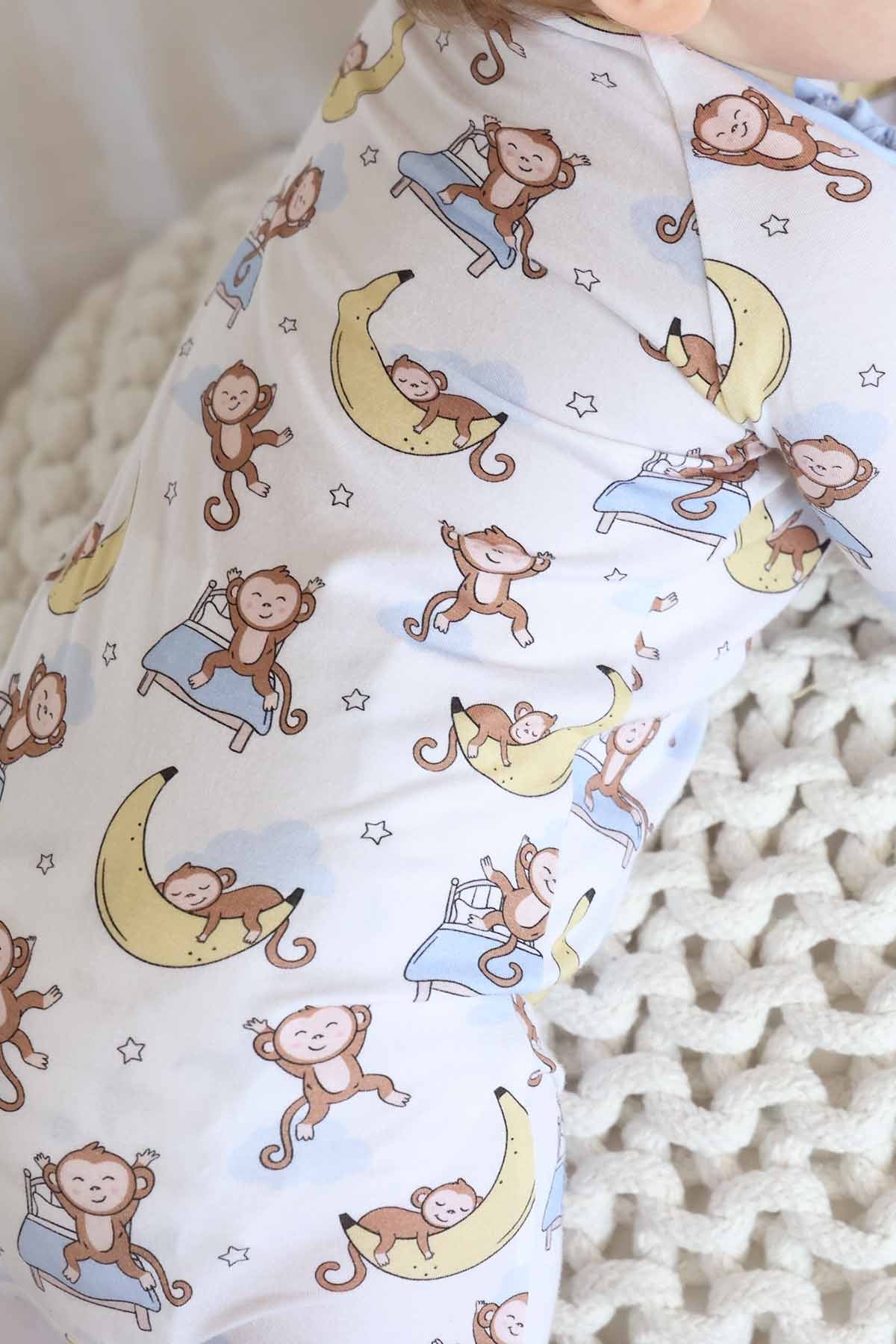 Monkey See, Monkey Snooze Convertible Zip Romper