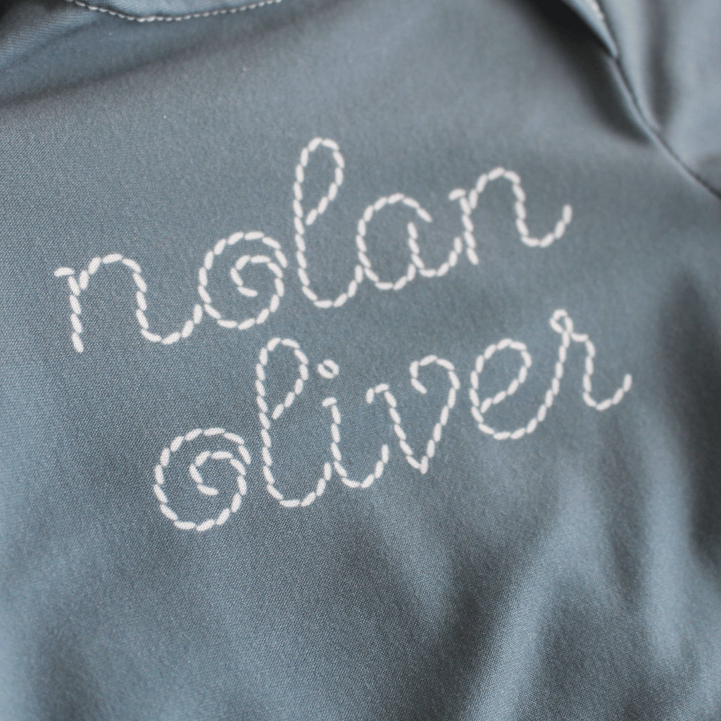 Personalized Stitched Newborn Baby Knot Gown | Ocean Blues