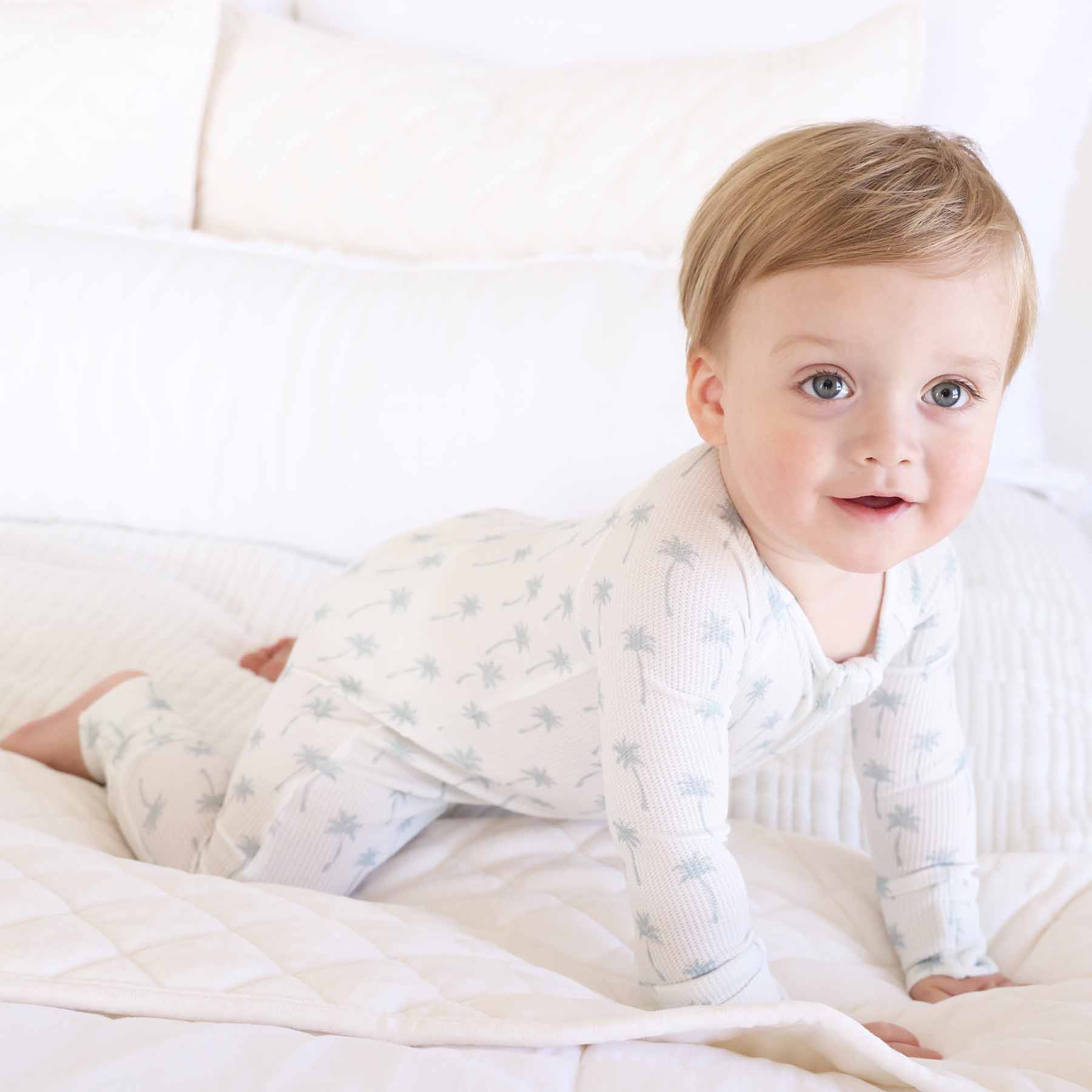 Preppy Palms Bamboo Waffle Convertible Zip Romper