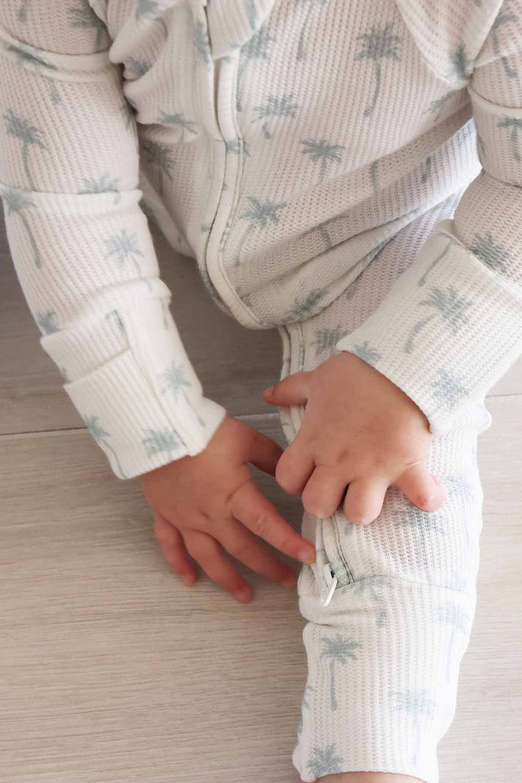 Preppy Palms Bamboo Waffle Convertible Zip Romper