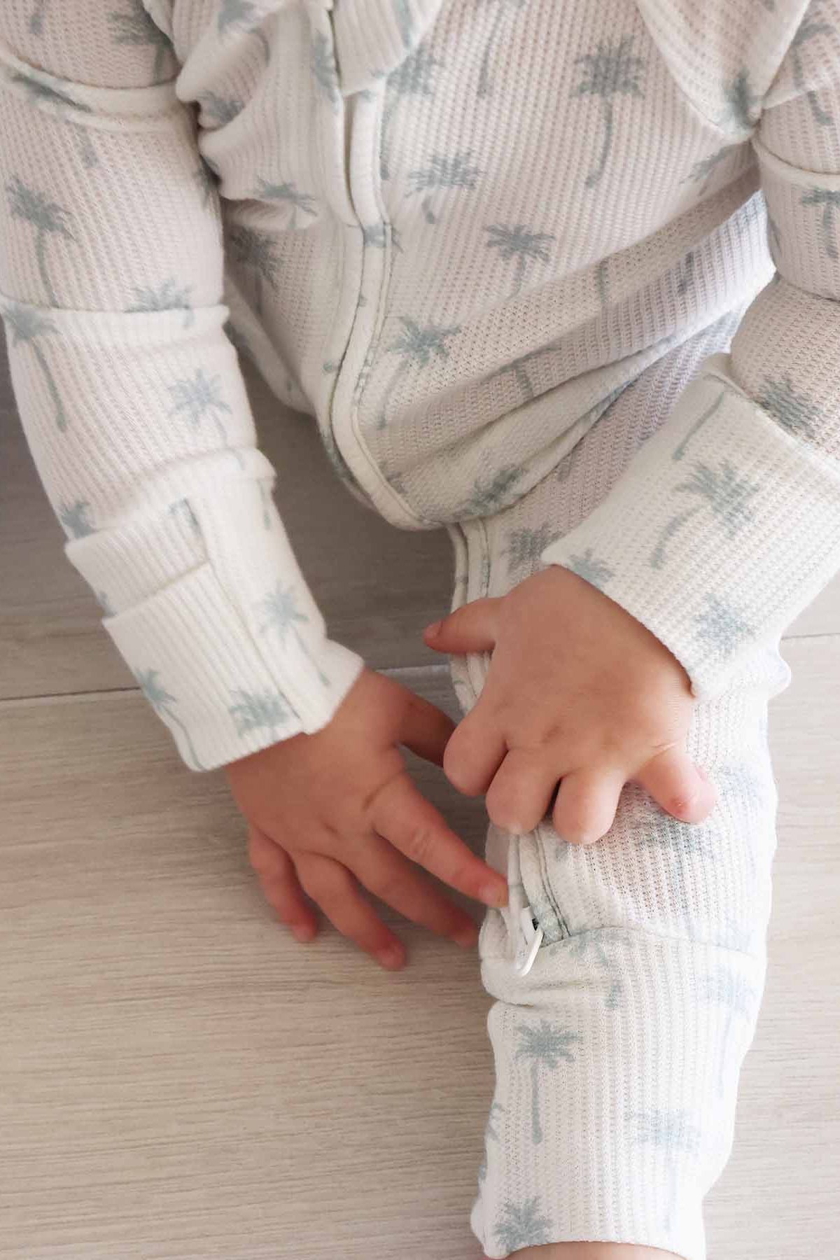 Preppy Palms Bamboo Waffle Convertible Zip Romper