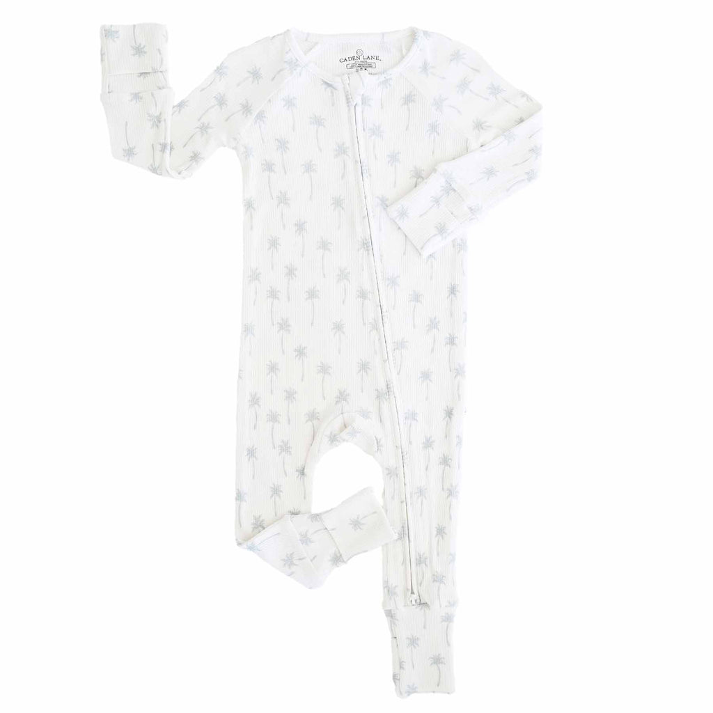 Preppy Palms Bamboo Waffle Convertible Zip Romper