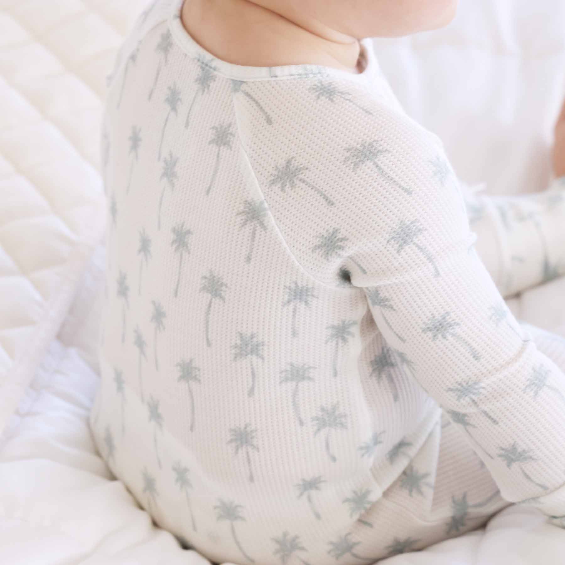 Preppy Palms Bamboo Waffle Convertible Zip Romper