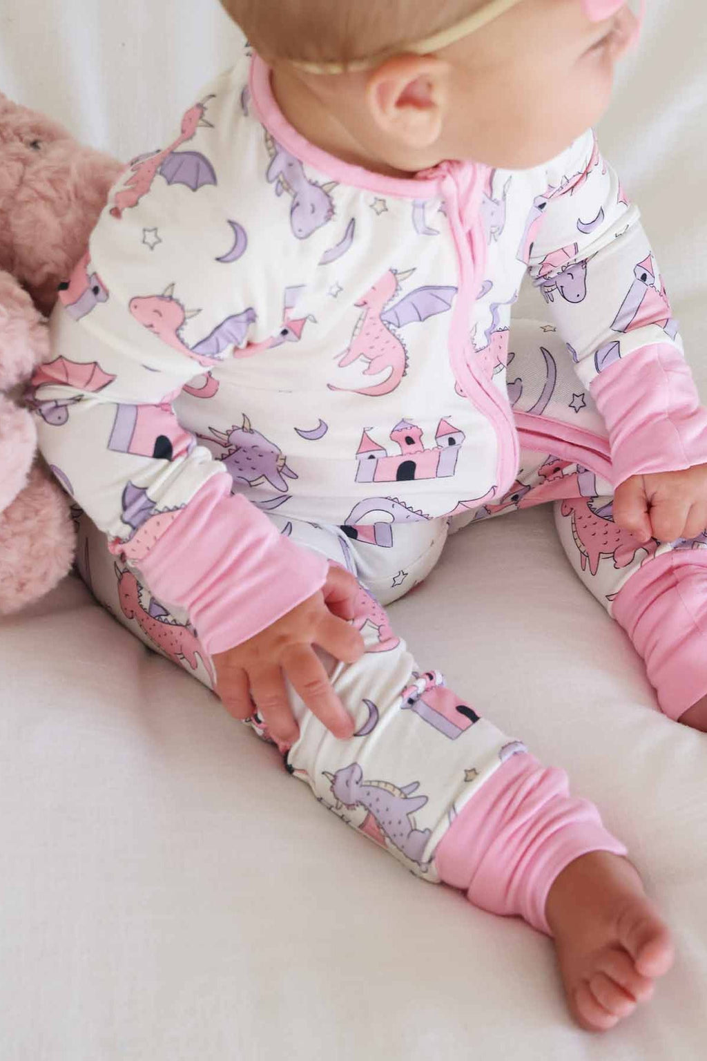 Dragon Adventure Convertible Zip Romper | Pink