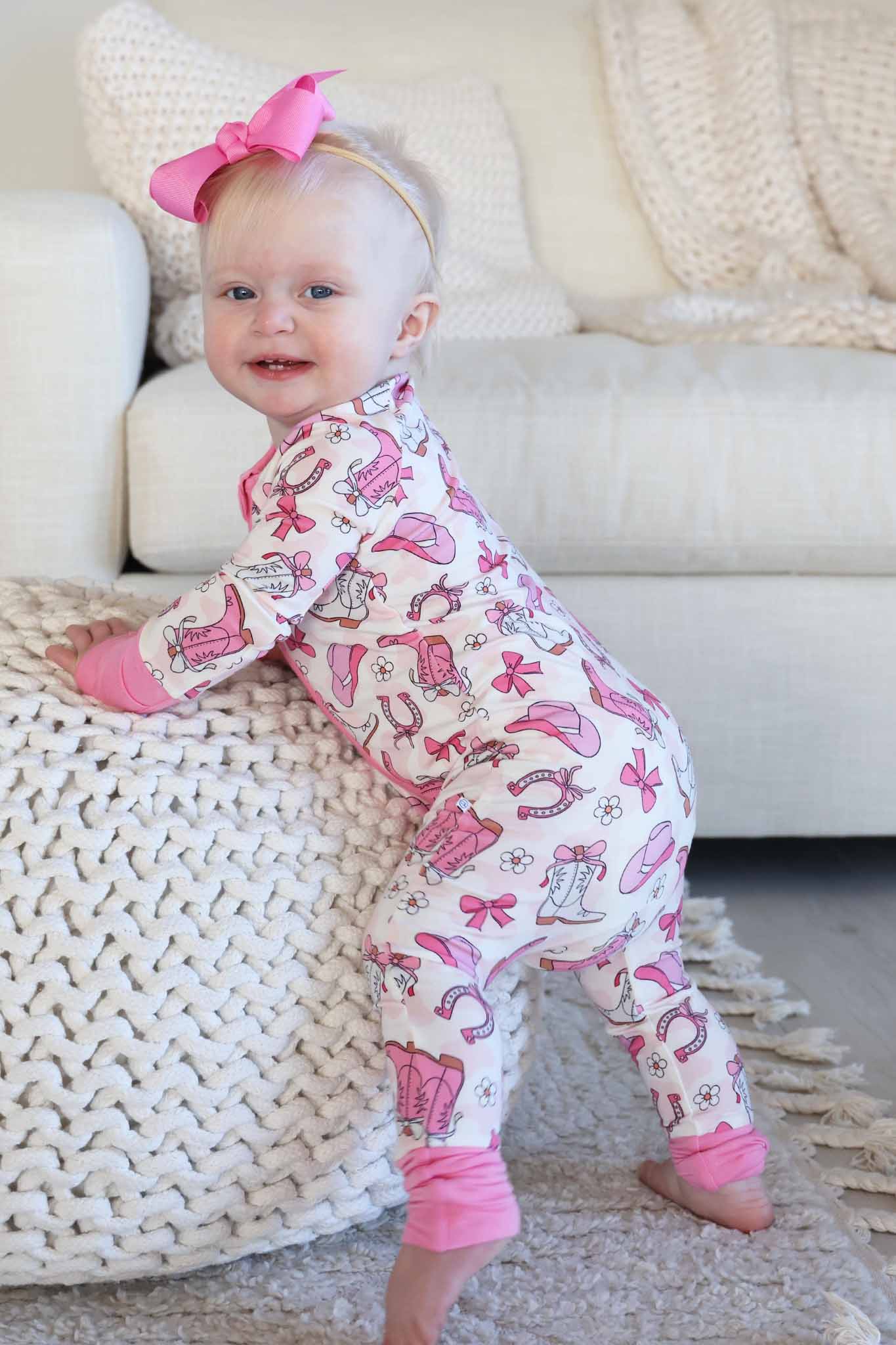 Rodeo Dreams Convertible Zip Romper | Pink