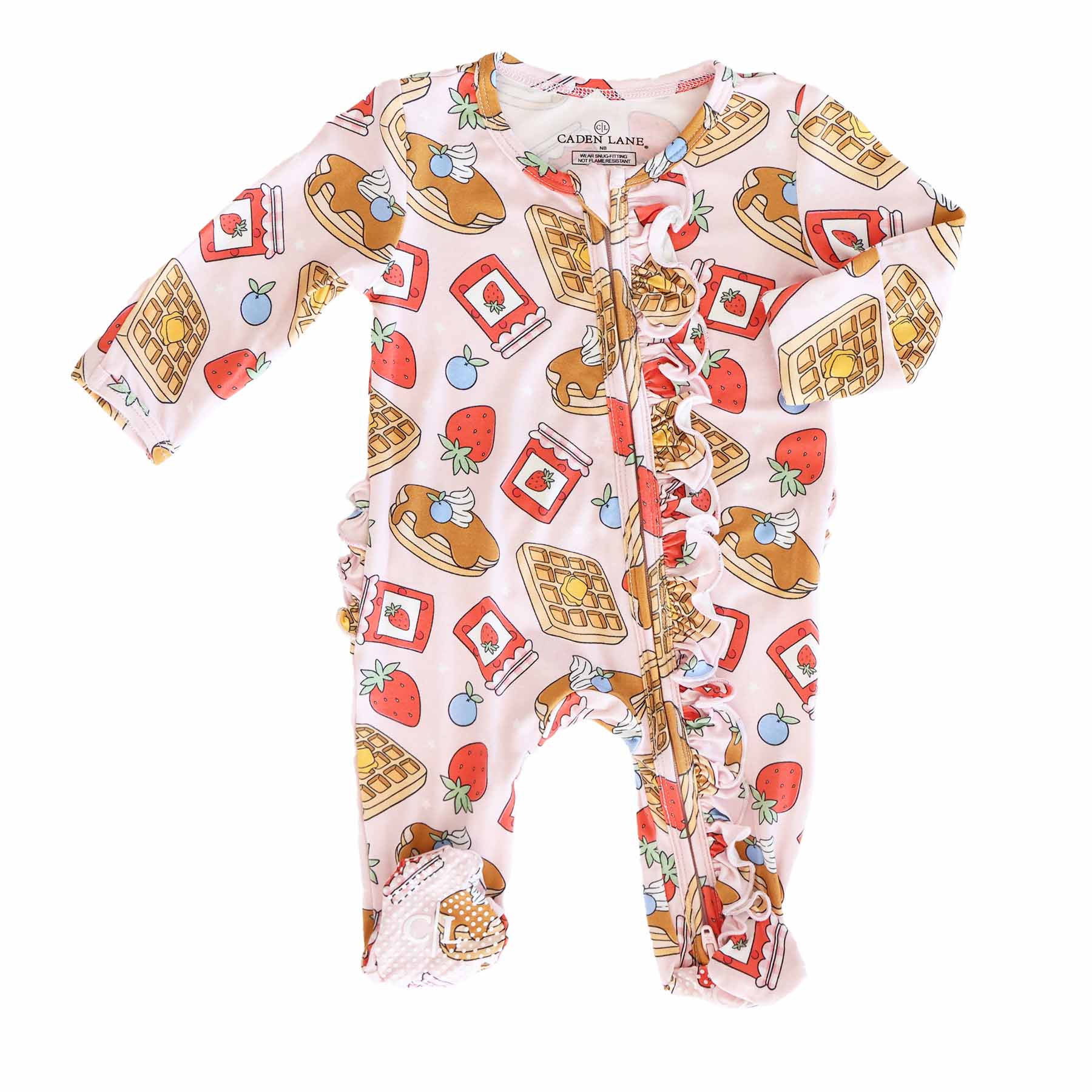 Sweet Stacks Ruffle Zipper Footie | Pink