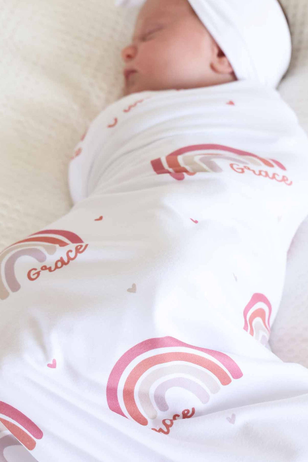 Girlie Rainbow Personalized Baby Name Swaddle