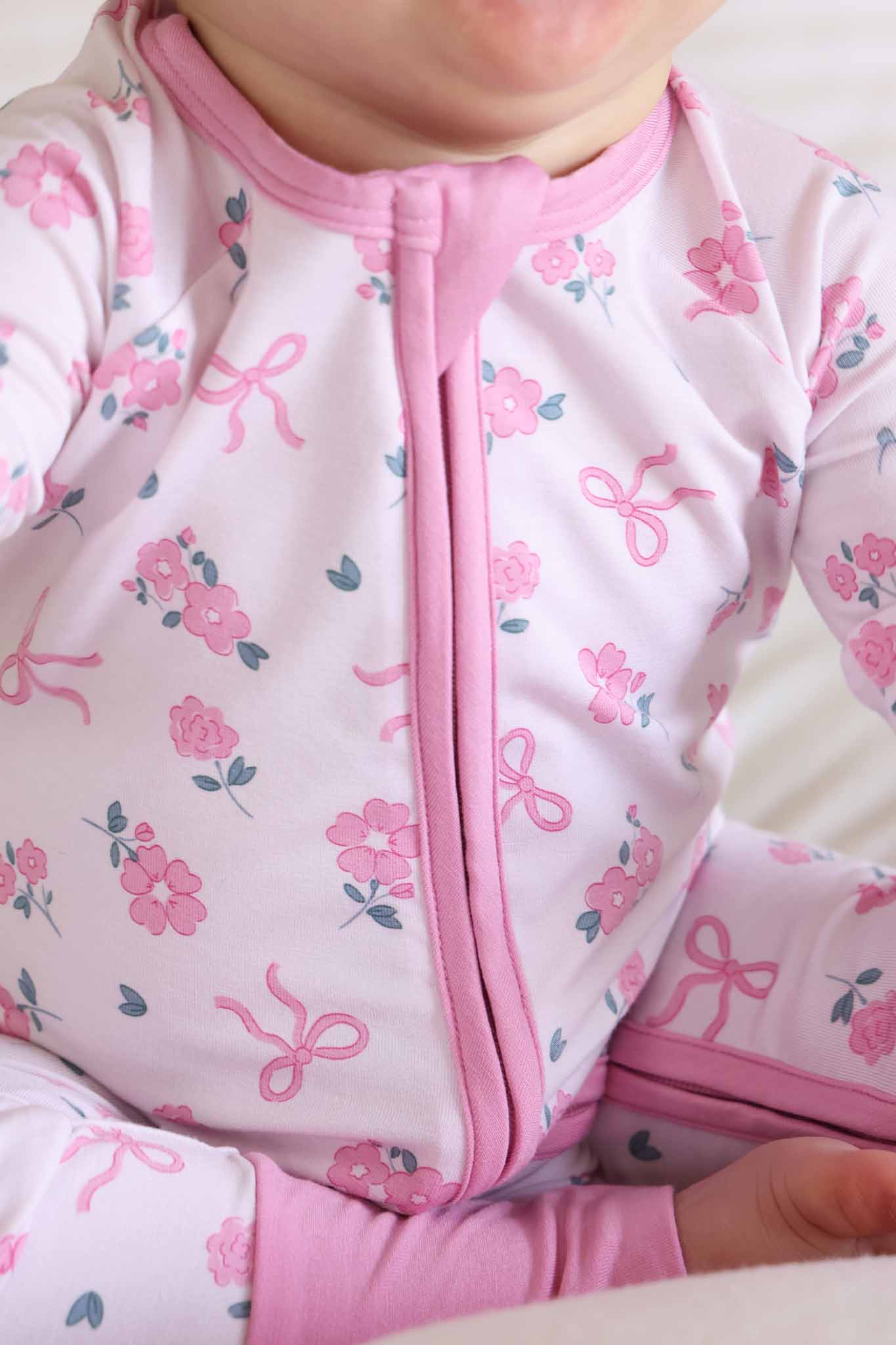 Ribbon & Roses Convertible Zip Romper | Pink