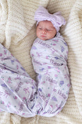 Ribbon & Roses Personalized Swaddle Blanket | Purple