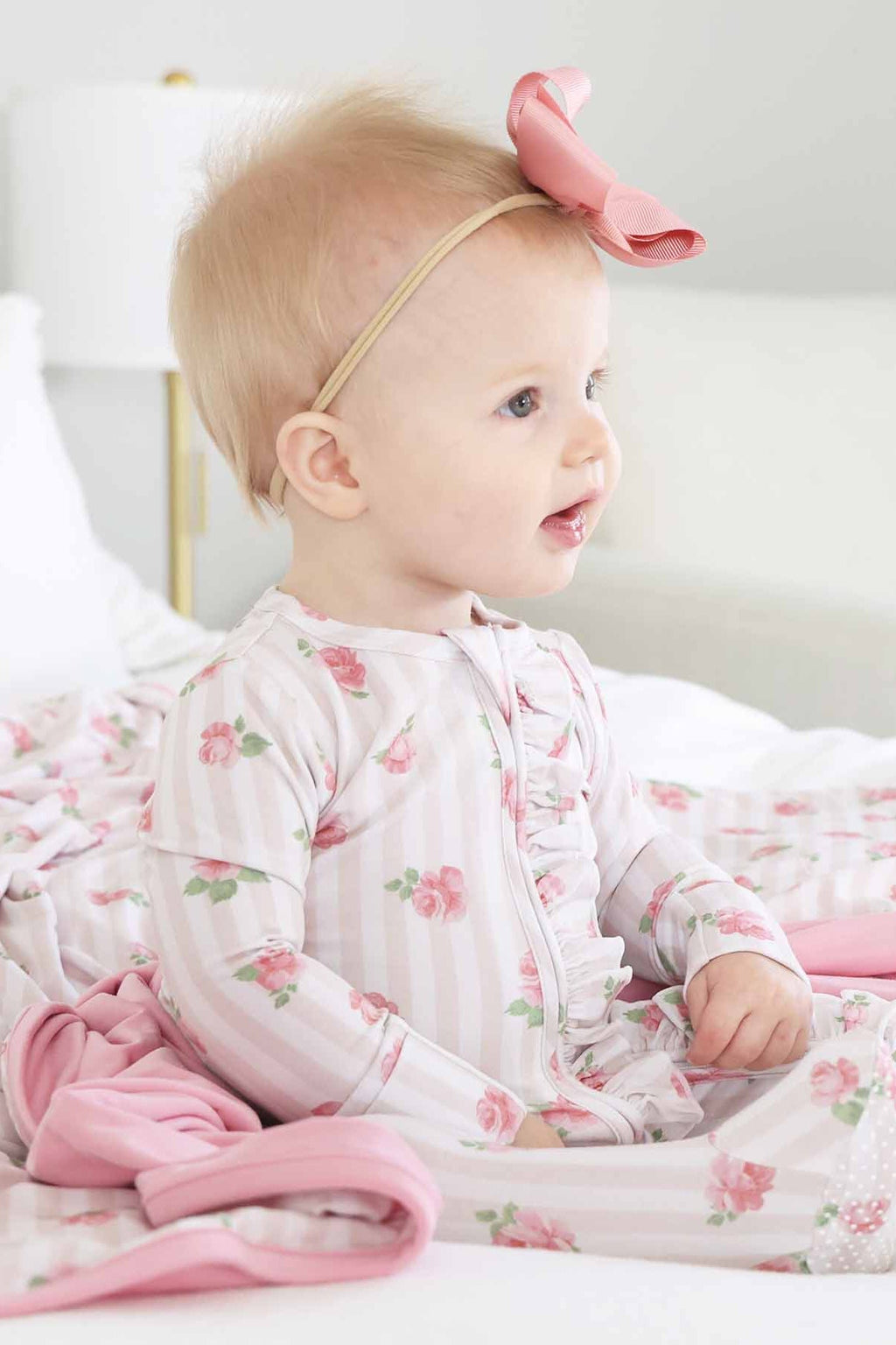 Rosy & Cozy Ruffle Zipper Footie